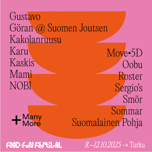 Eatery Alex 1917, Gustavo, Kakolanruusu, Karu, Kaskis, Move 5D, Oobu, Roster, Sergio's, Smör, Suomalainen Pohja + Many More