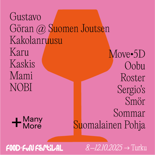 Eatery Alex 1917, Gustavo, Kakolanruusu, Karu, Kaskis, Move 5D, Oobu, Roster, Sergio's, Smör, Suomalainen Pohja + Many More
